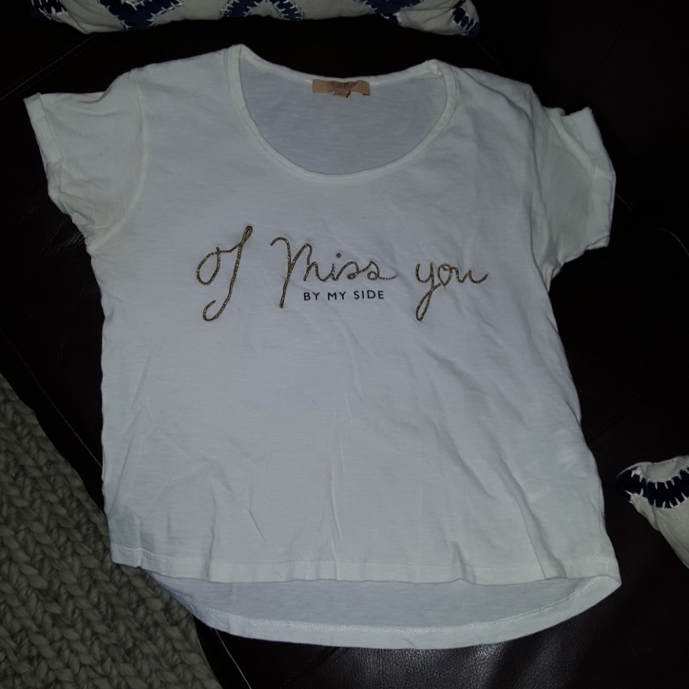 Zara white romantic embroidered  cropped t-shirt S